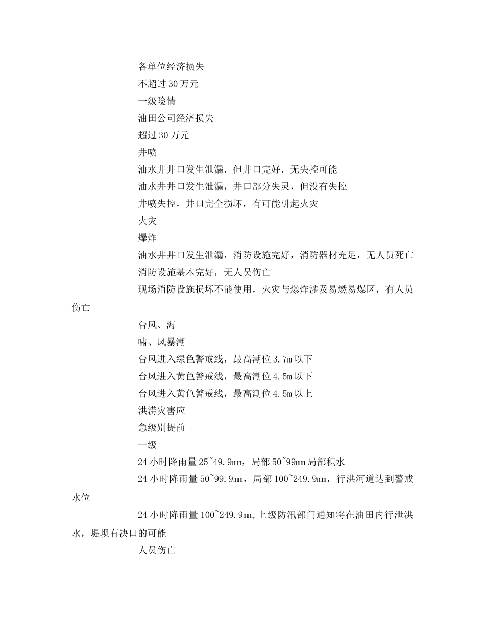 《安全管理应急预案》之重大风险应急程序——险情的类型和分级管理 _第2页