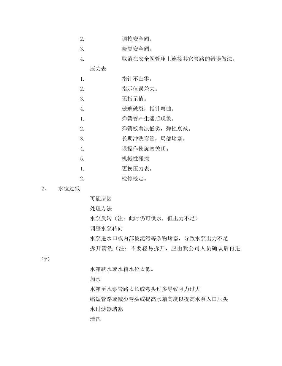 《安全技术》之余热锅炉常见故障及处理方法 _第2页