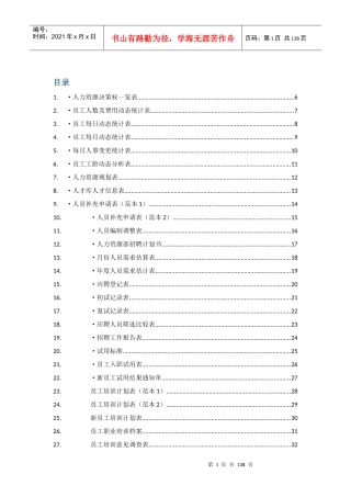 行政人事表格大全--sassy