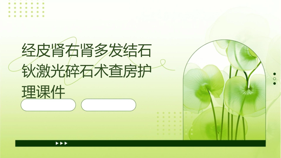 经皮肾右肾多发结石钬激光碎石术查房护理课件_第1页