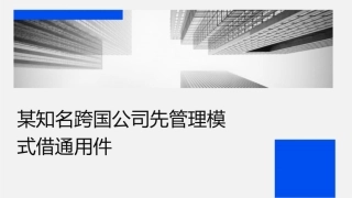 某知名跨国公司先进管理模式借鉴通用课件