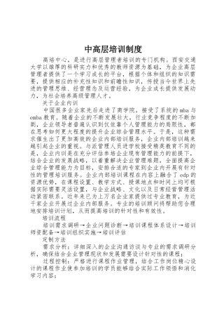 中高层培训规章制度 