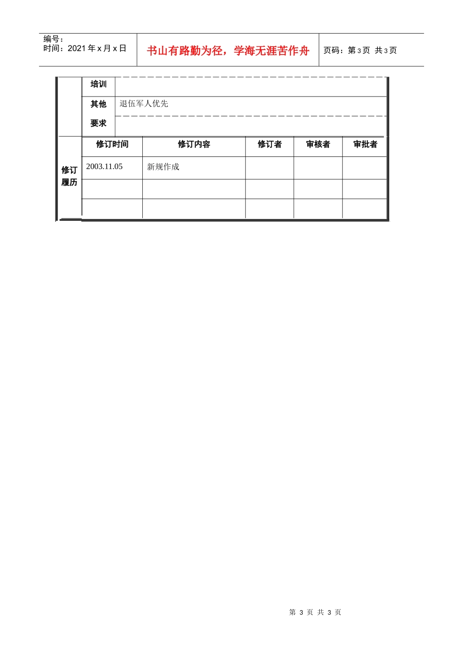 登康口腔护理用品股份有限公司人力资源部部长岗位说明书(1)_第3页