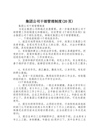 集团公司干部管理规章制度(20页)