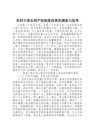 农村小型水利产权规章制度改革的调查与思考 (2)