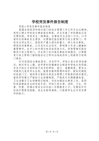 学校突发事件报告规章制度细则