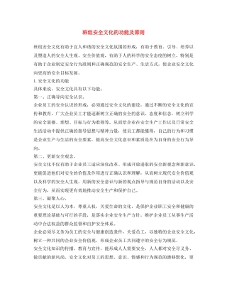 《安全文化》之班组安全文化的功能及原则 