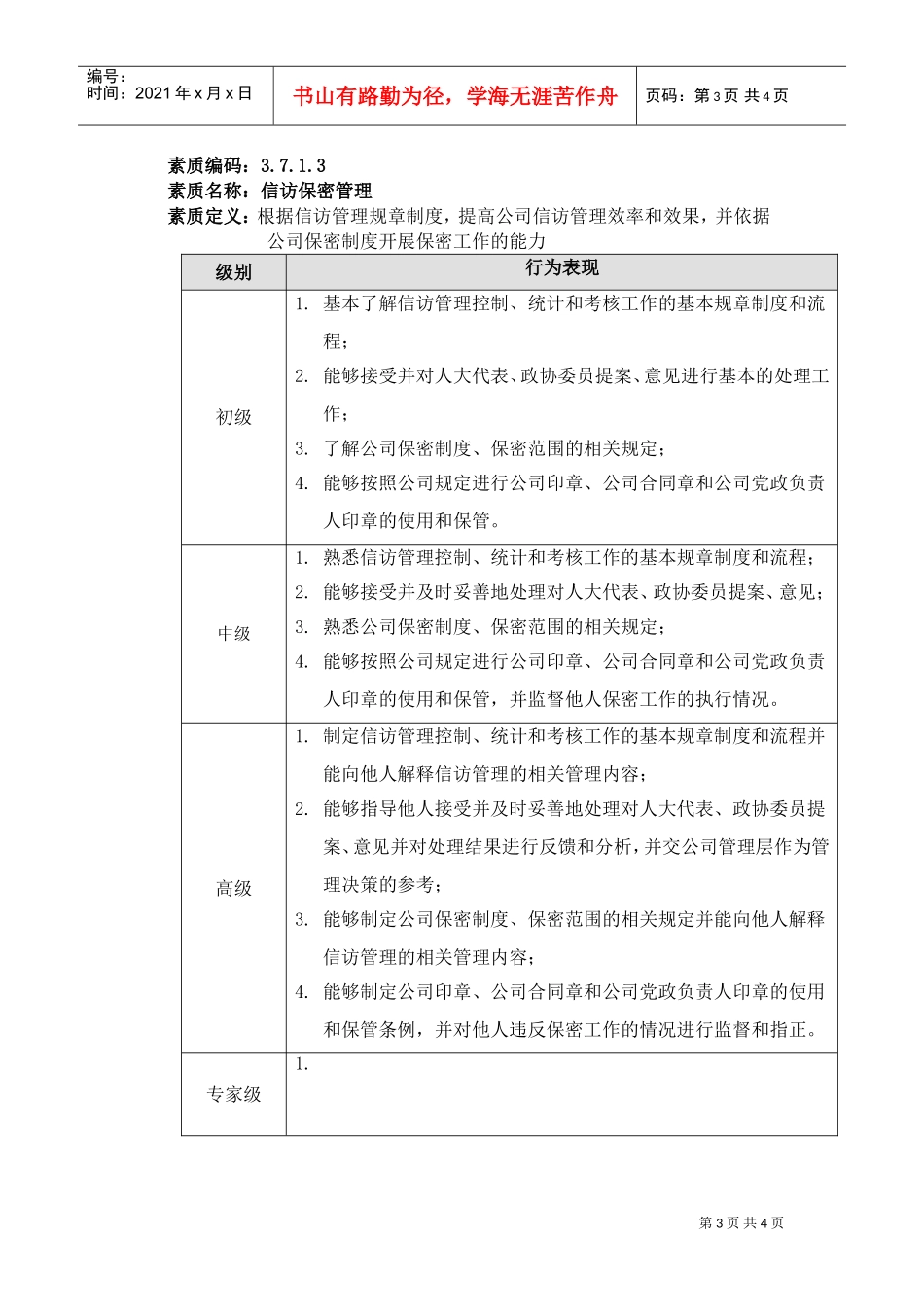某某供电公司能力素质文秘管理模型_第3页