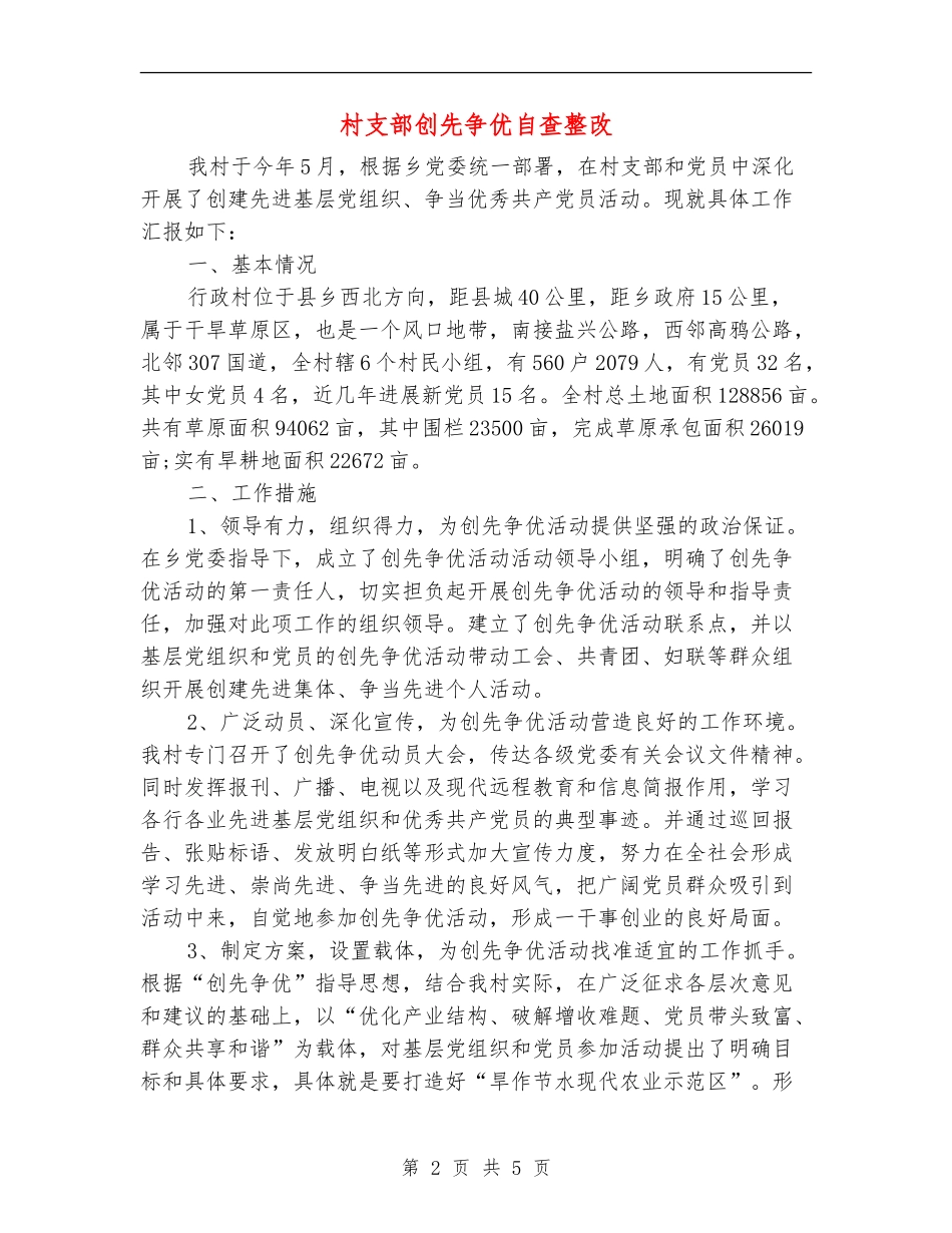 村支部创先争优自查整改_第2页