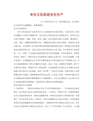 《安全文化》之安全文化促进安全生产 