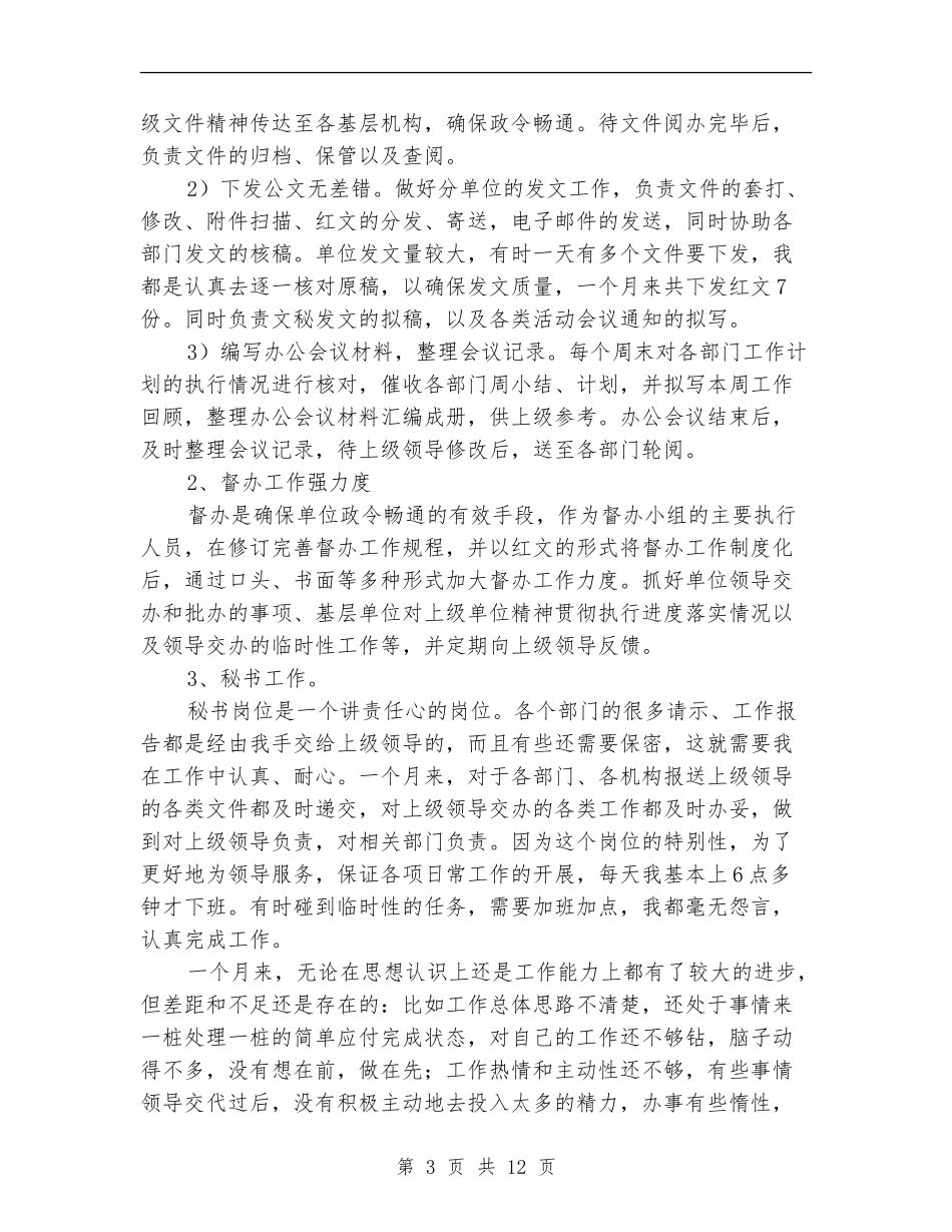 文秘工作总结_第3页