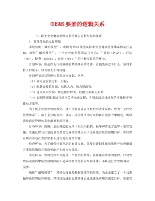 《管理体系》之OHSMS要素的逻辑关系 