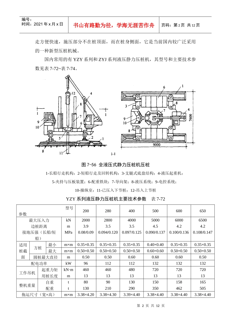 建筑施工手册系列之地基处理与桩基工程 7-2-5 静力压桩施工_第2页