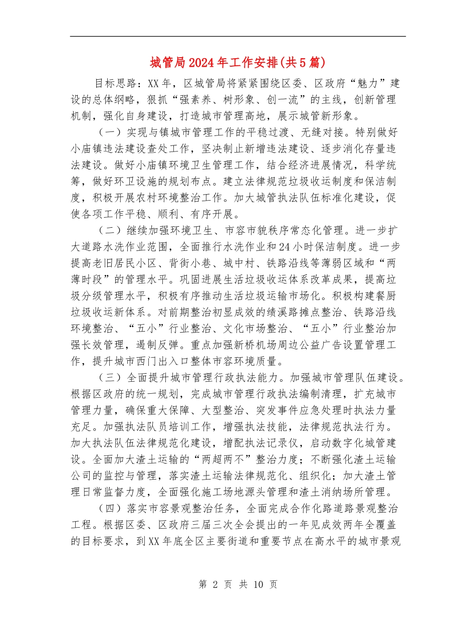 城管局2024年工作安排_第2页