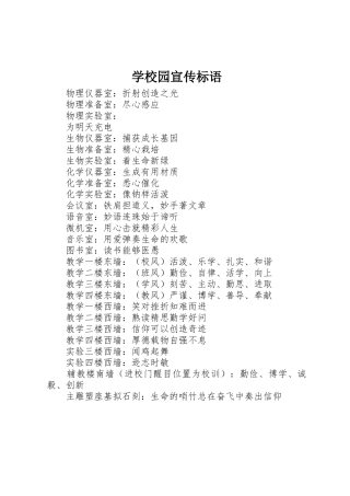 学校园标语集锦