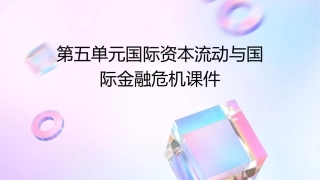 第五单元国际资本流动与国际金融危机课件