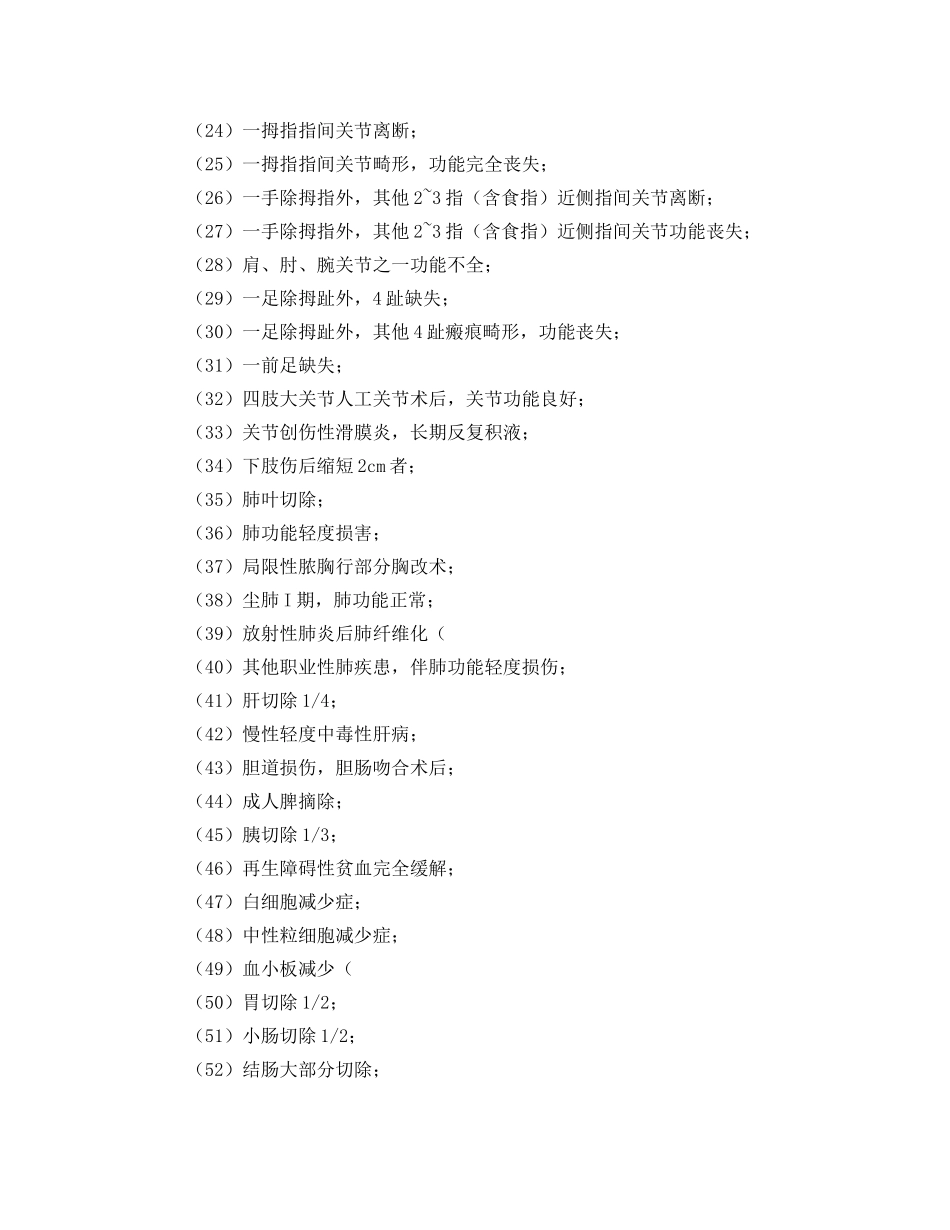 《工伤保险》之职工工伤与职业病致残定为7级的包括哪些残情？ _第2页