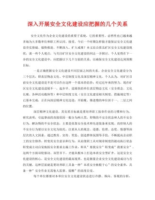 《安全文化》之深入开展安全文化建设应把握的几个关系 