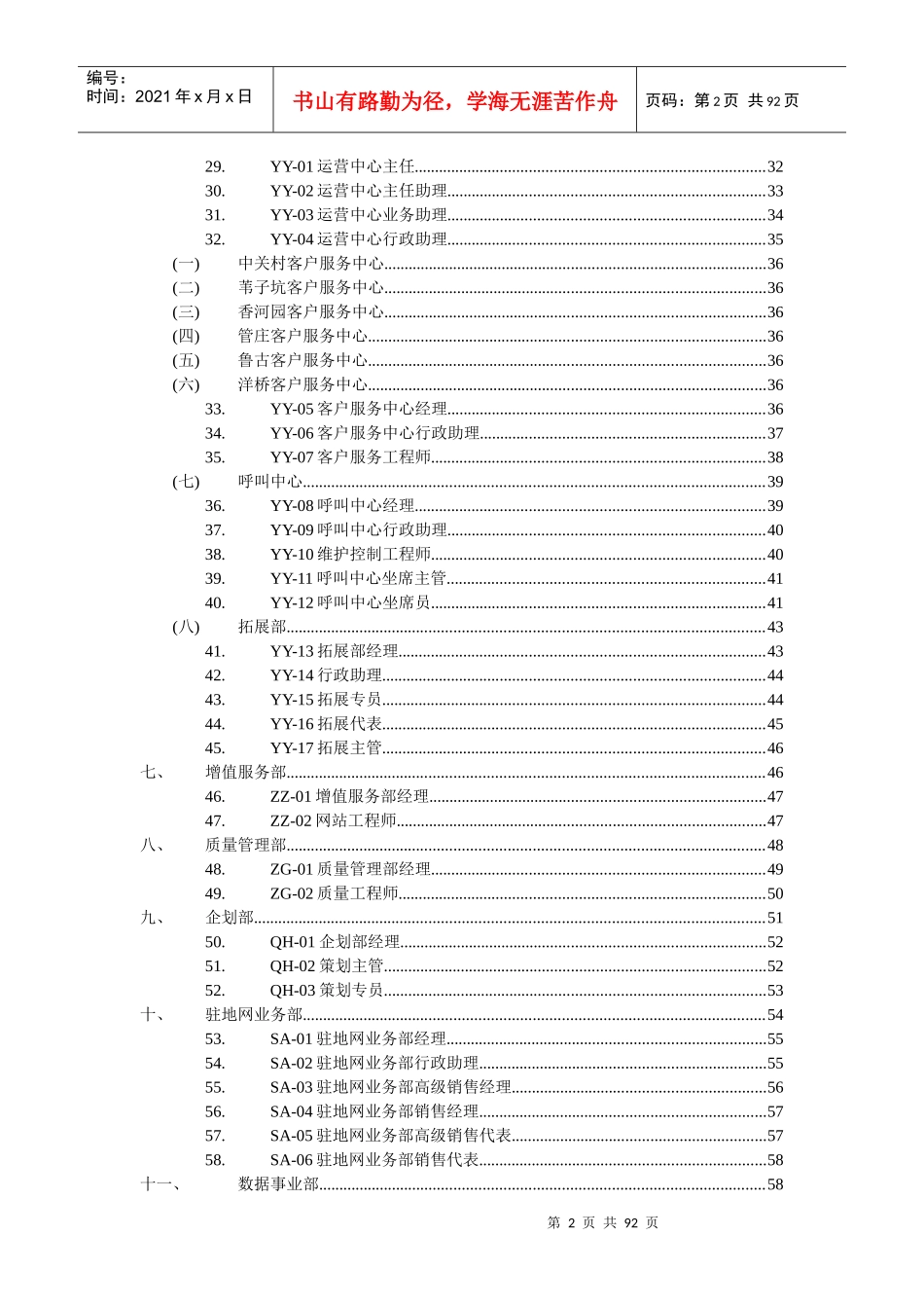 方正宽带部门岗位职责标准_第2页