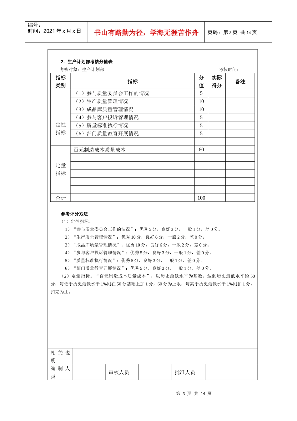 质量管理考核以及考核方法_第3页