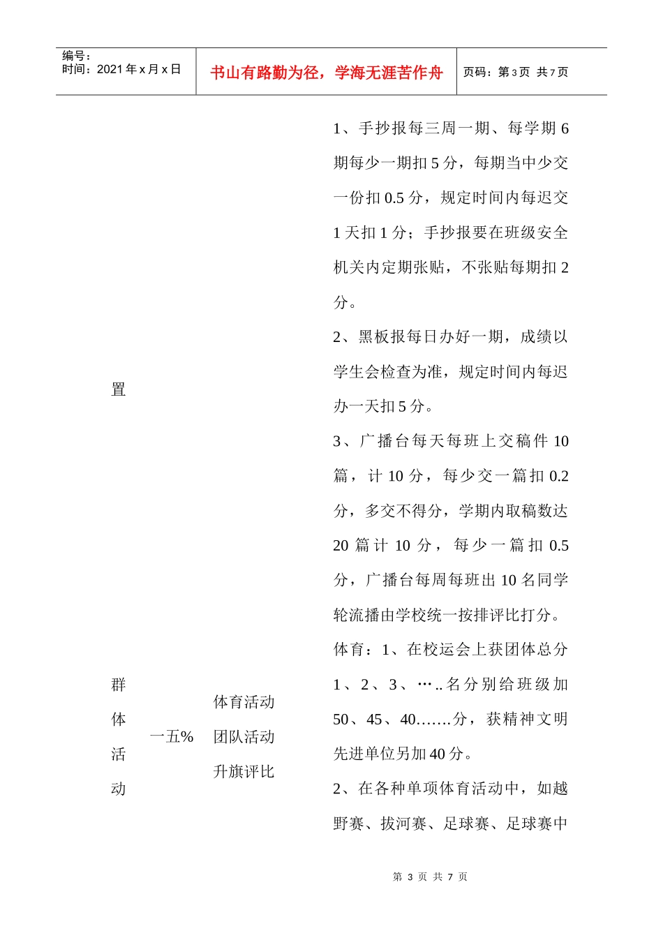 某中学班主任工作量化考评标准介绍_第3页