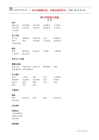 西门子集团员工手册