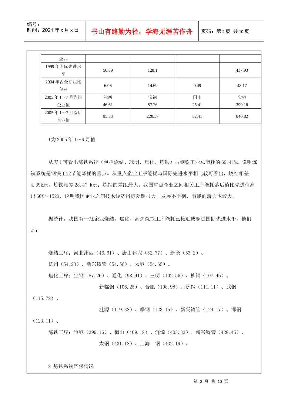 钢铁工业各工序的职能分工和存在的差距_第2页