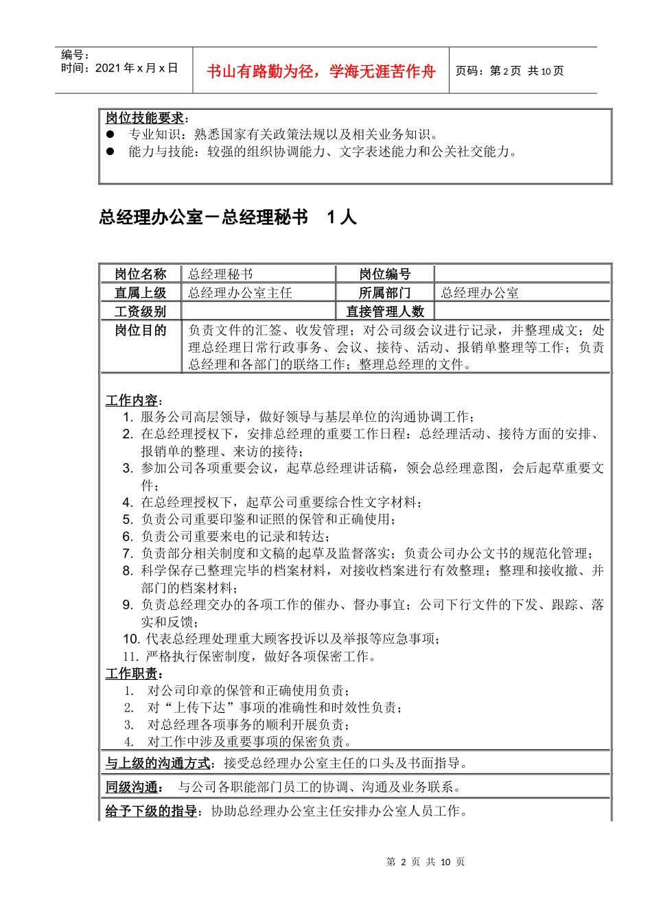 总经办岗位职责_第2页
