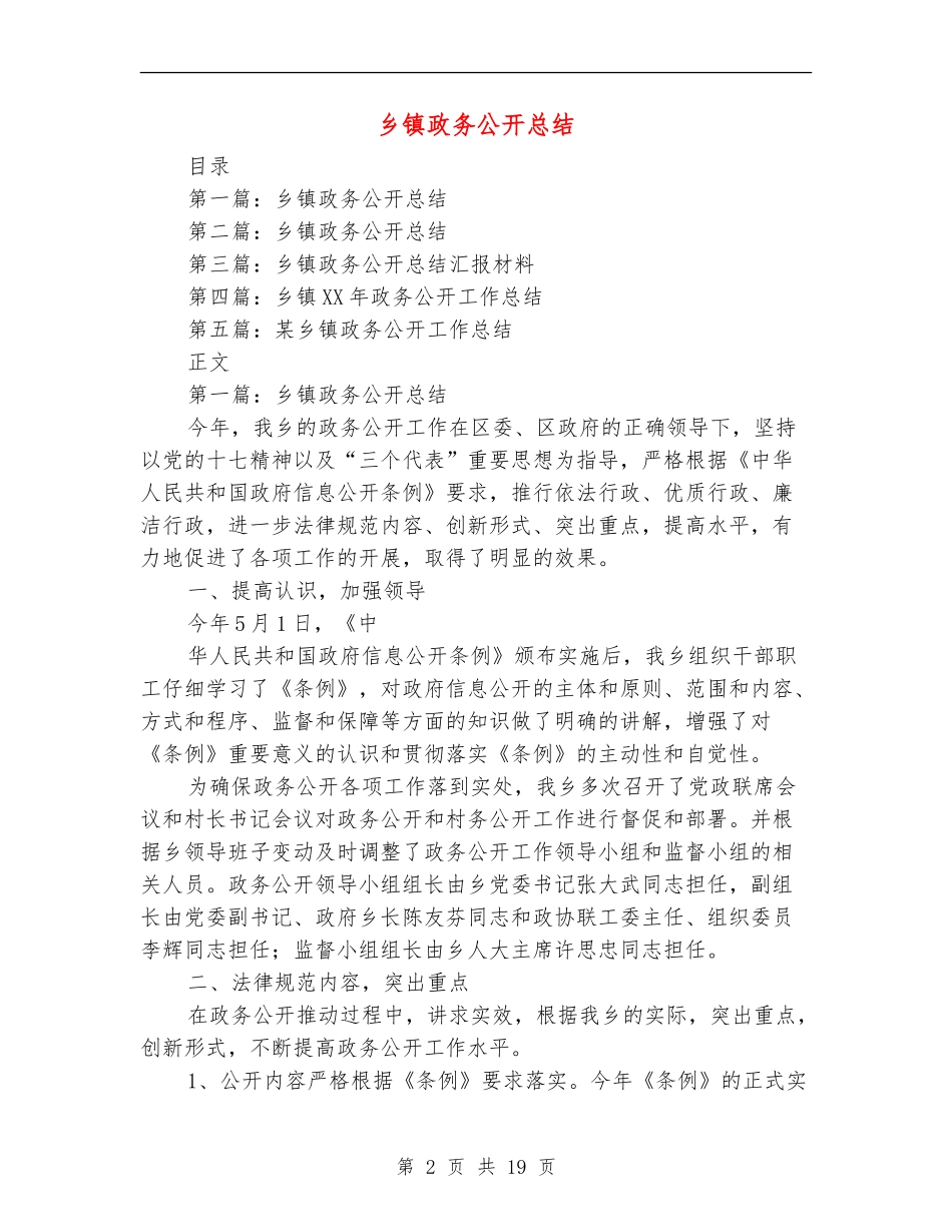 乡镇政务公开总结_第2页