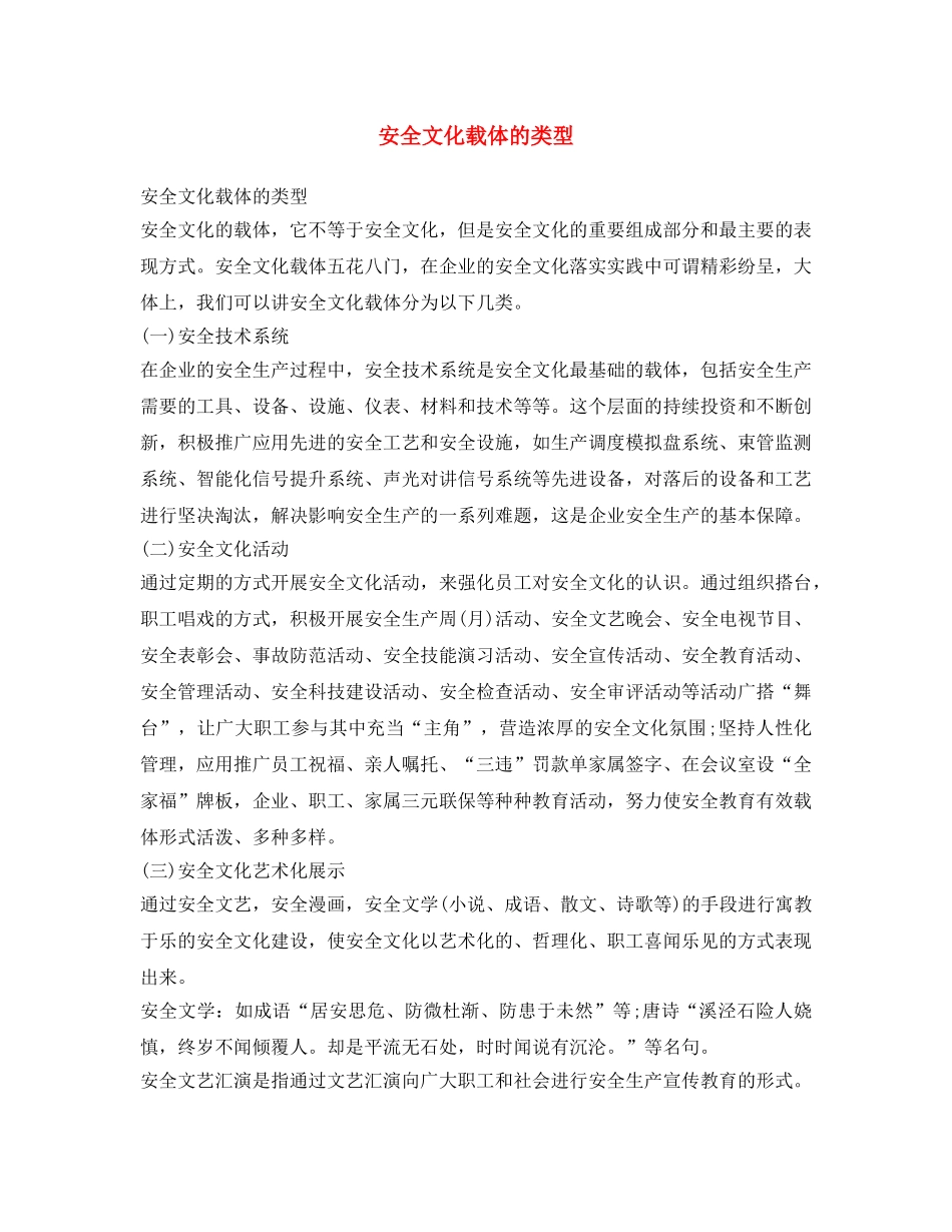 《安全文化》之安全文化载体的类型 _第1页