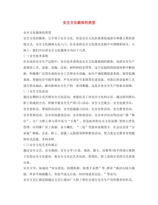 《安全文化》之安全文化载体的类型 