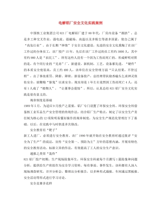 《安全文化》之电解铝厂安全文化实践案例 
