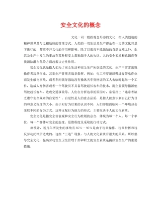 《安全文化》之安全文化的概念 