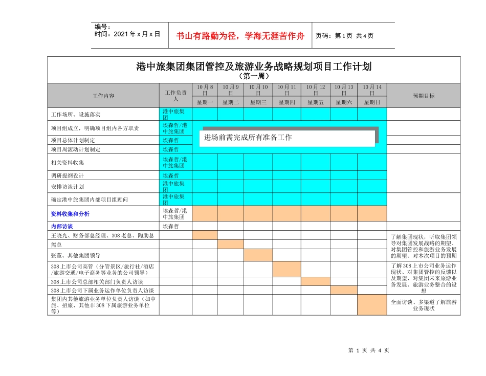 港中旅集团项目详细工作计划_第1页