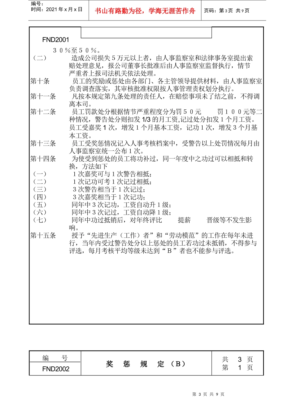某公司员工奖惩规定与标准_第3页