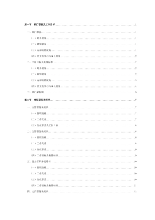 某公司部门主管职务说明书