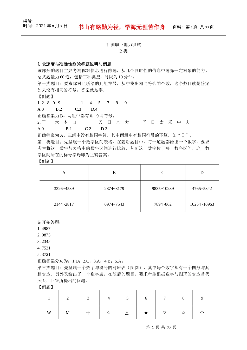 行测职业能力测试_第1页