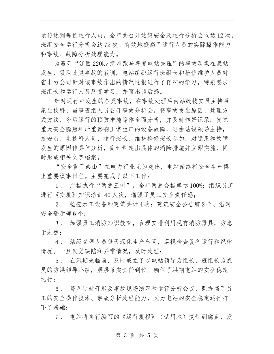 电站申报2024年度“安全生产先进集体”总结材料_第3页