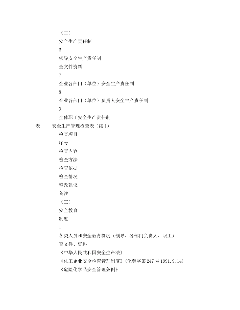 《安全管理资料》之安全生产管理检查表 _第2页