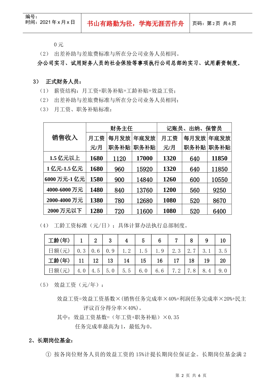 鲁花集团分公司07年财务人员薪资_第2页