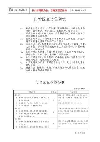 门诊医生岗位职责(DOC39页)