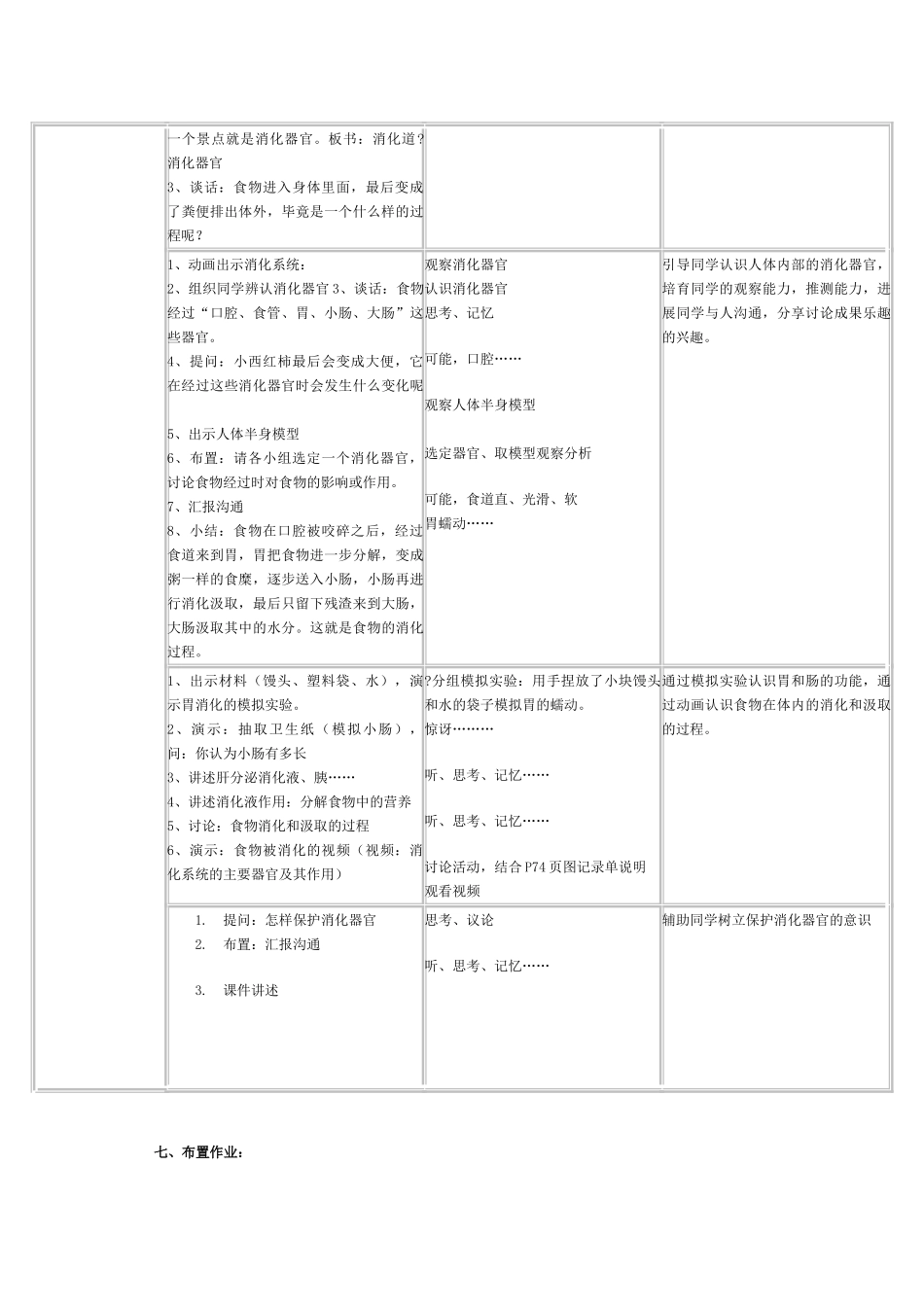 2024-2024年教科版科学四上《食物在人体内的旅行》教学设计_第3页