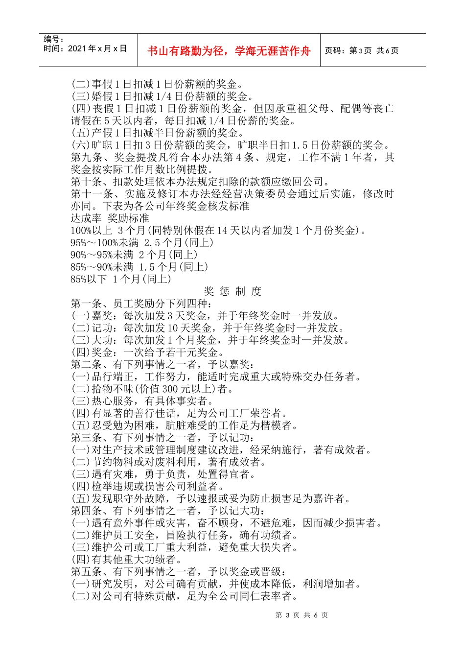 薪资奖金及奖惩制度汇编_第3页
