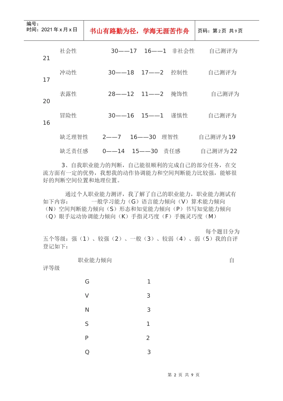 我大学生涯设计及职业规划_第2页