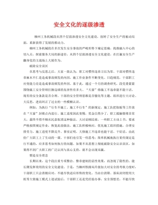 《安全文化》之安全文化的逐级渗透 