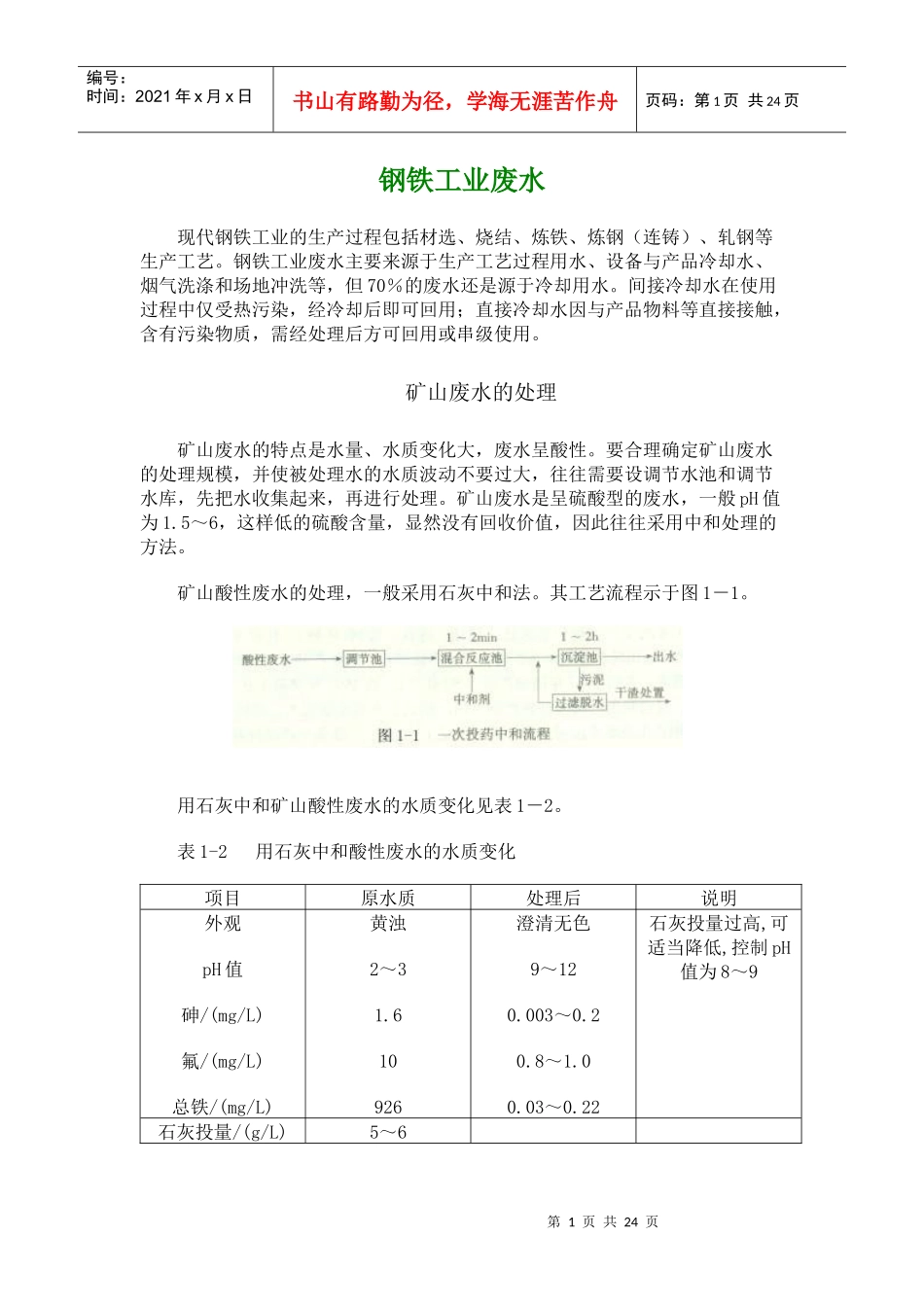 钢铁工业废水_第1页