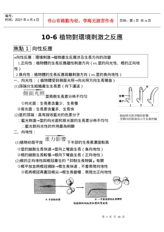 植物对环境刺激之反应
