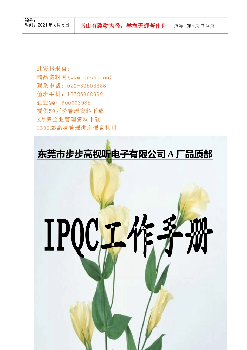 某某电子厂IPQC工作标准手册_第1页