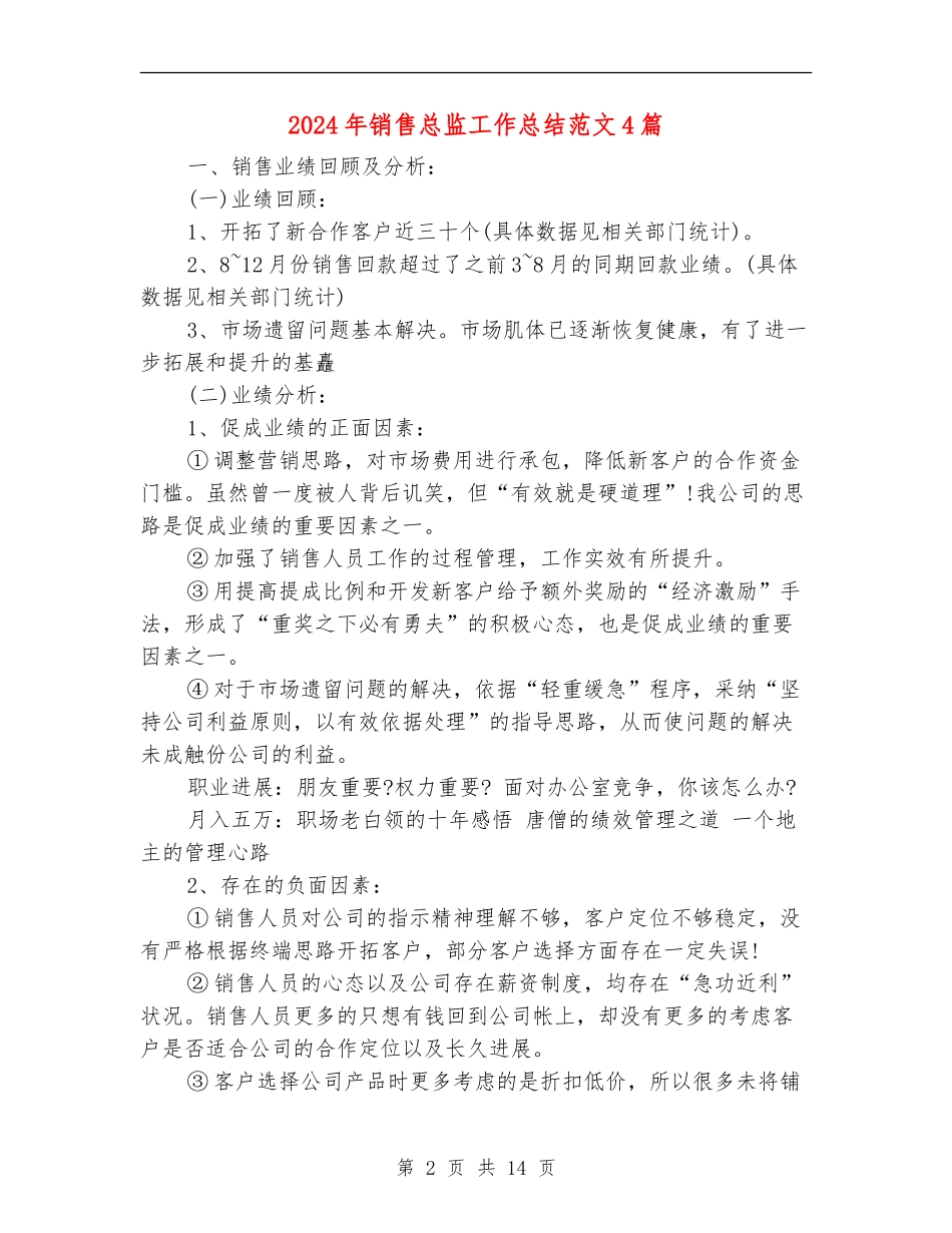 2024年销售总监工作总结范文4篇_第2页