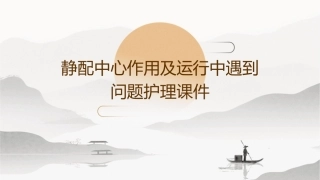 静配中心作用及运行中遇到问题护理课件